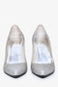 Stuart Weitzman Silver Sparkled Pointed Toe Heels Size 6