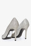 Stuart Weitzman Silver Sparkled Pointed Toe Heels Size 6
