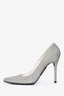 Stuart Weitzman Silver Sparkled Pointed Toe Heels Size 6