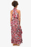 Elliatt Purple Floral High Neck Tiered Maxi Dress Size S