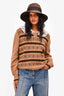 Miu Miu Brown Wool Knit Peter Pan Collared Sweater Size 40