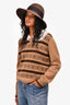 Miu Miu Brown Wool Knit Peter Pan Collared Sweater Size 40