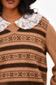 Miu Miu Brown Wool Knit Peter Pan Collared Sweater Size 40