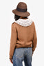 Miu Miu Brown Wool Knit Peter Pan Collared Sweater Size 40