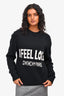 Givenchy Black/White Cotton 'I Feel Love' Knit Sweater Size XS
