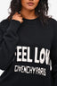 Givenchy Black/White Cotton 'I Feel Love' Knit Sweater Size XS
