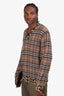 Burberry Brown Leopard Detail Vintage Check Jumper Size L Mens