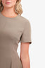 Theory Taupe A-Line Short Sleeve Dress Size 8