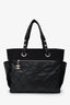 Pre-Loved Chanel™ 2012 Black Leather/Canvas 'Paris Biarritz' Tote Bag