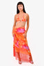 Rat & Boa Orange/Pink Pattern Bikini + Sarong Set Size XS