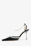 Mach & Mach Black Satin Pearl Embellished Heels Size 39