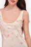 Tularosa Pale Yellow Floral Satin Slip Dress Size XS (As Is)