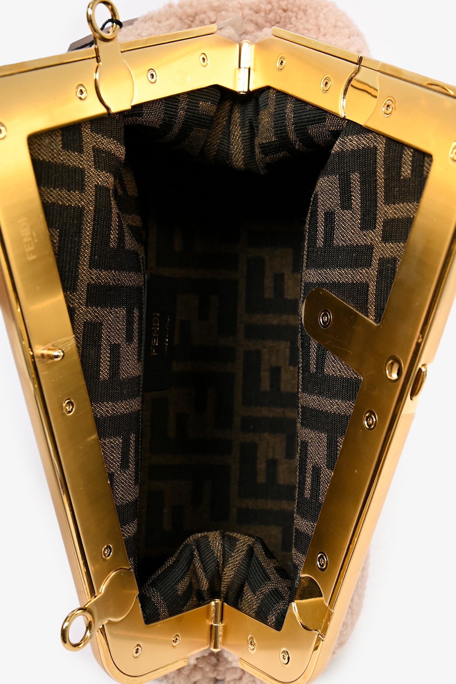 Fendi Pink Shearling Small First Clutch With Strap – Mine & Yours