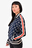 Gucci Blue/White GG Monogram Zip-Up Track Jacket Size XS Mens