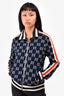 Gucci Blue/White GG Monogram Zip-Up Track Jacket Size XS Mens