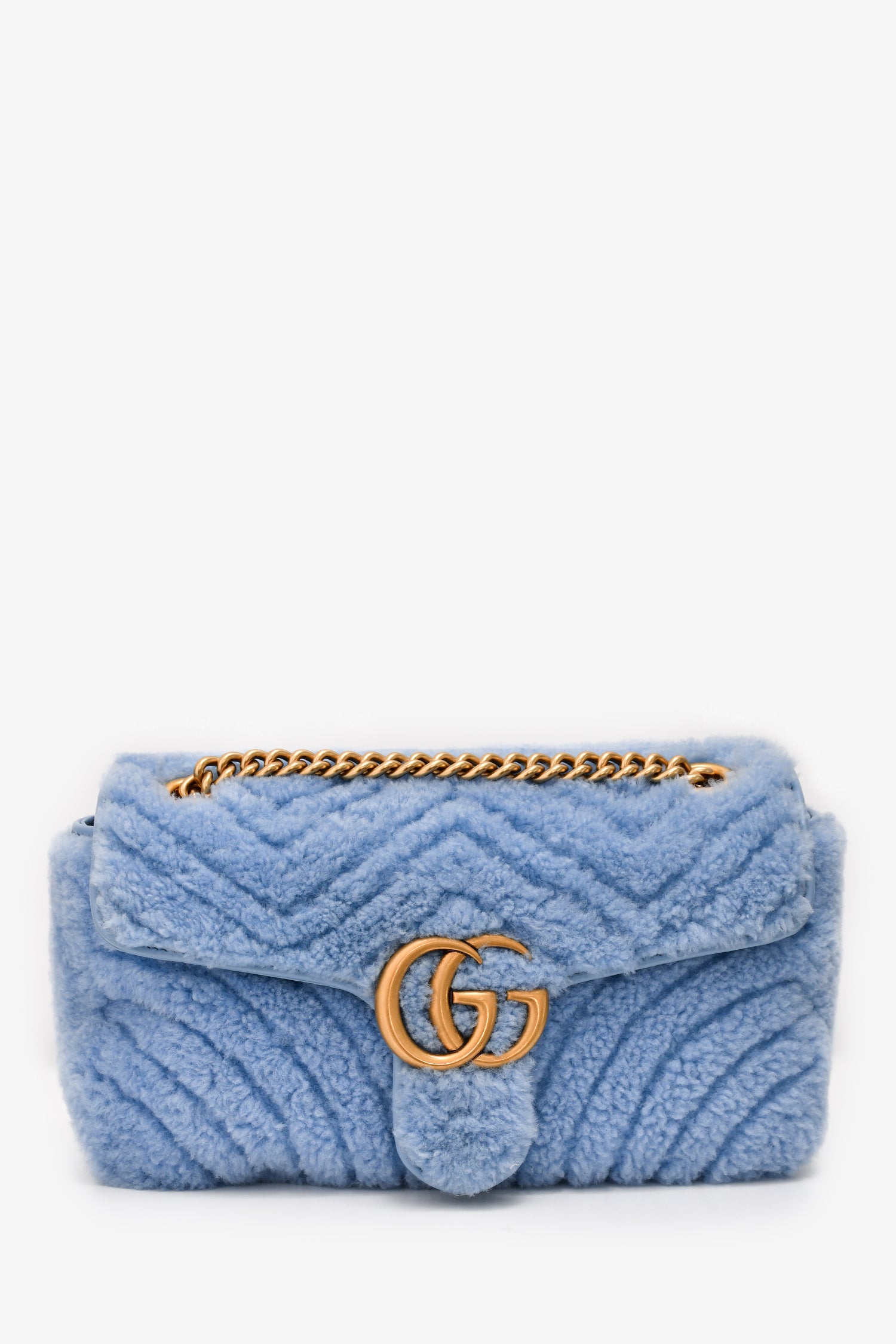 Gucci Blue Shearling Marmont Shoulder Bag – Mine & Yours