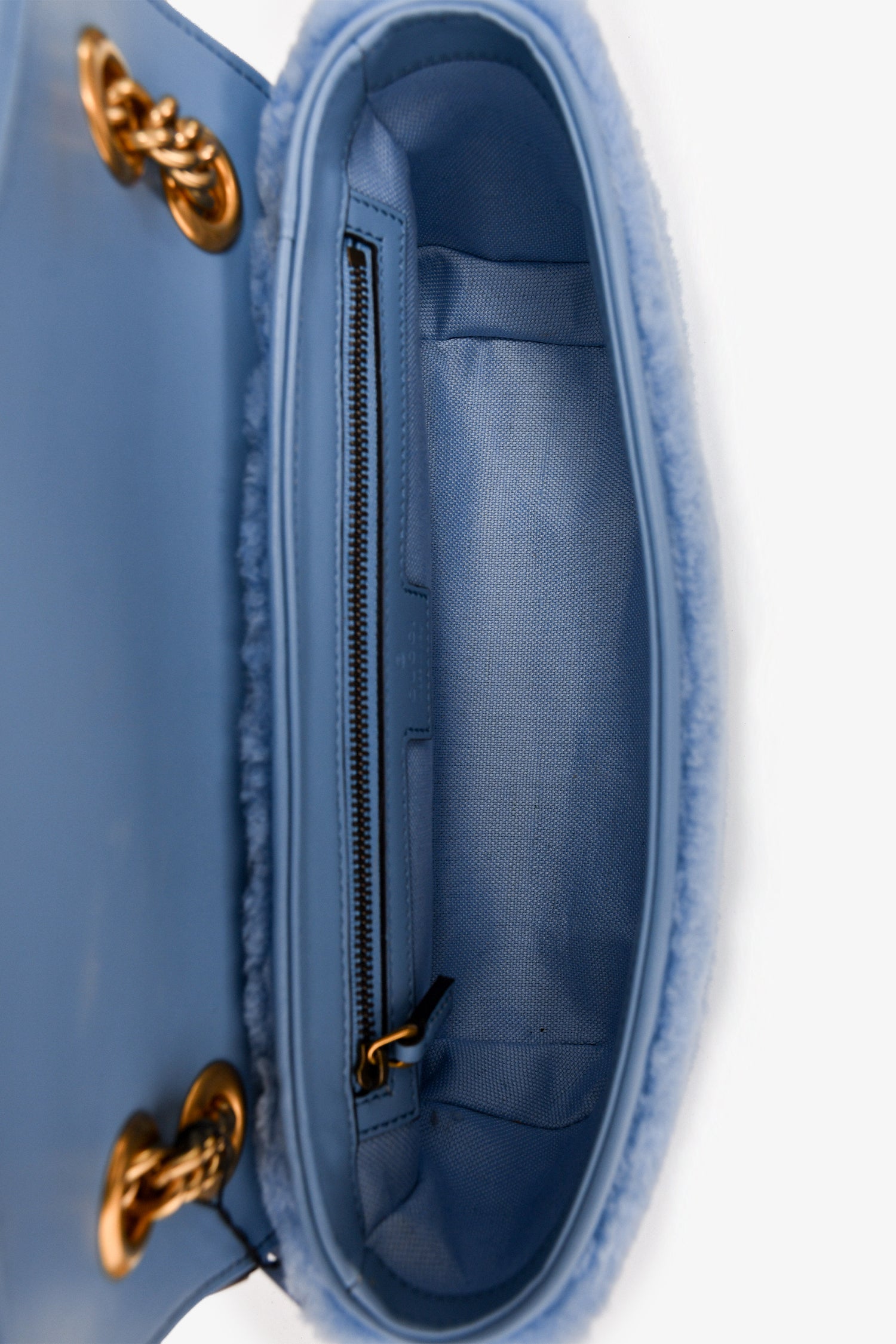 Gucci Blue Shearling Marmont Shoulder Bag – Mine & Yours