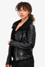 Burberry London Black Shearling Lined Biker Jacket Size 8 US