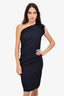 Lanvin 2013 Navy Silk Asymmetrical Dress Size 38