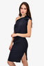Lanvin 2013 Navy Silk Asymmetrical Dress Size 38