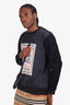 Dries Van Noten Black Satin/Wool Lovat Sweatshirt Size L Mens