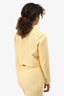 Maje Yellow Tweed Cropped Jacket + Pant Set Size 40