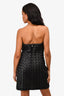 Rotate Birger Christensen Black Faux Woven Leather Strapless Mini Dress Size 12 US