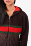 Gucci Brown Fleece Logo Zip Up Hoodie Size 12 Kids