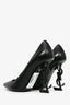 Saint Laurent Black Leather 'Opyum' Heels Size 36