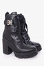 Givenchy Black Leather Terra Lace-up Heeled Boots Size 39