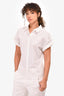 Frame White/Brown Striped Button Down Top Size S