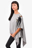 Sacai Grey/Black Cotton Grommet Detail Asymmetrical Tops Size 3