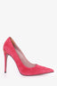 Gucci Pink Suede Elizabeth Horse-Bit Pointed Toe Pumps Size 40