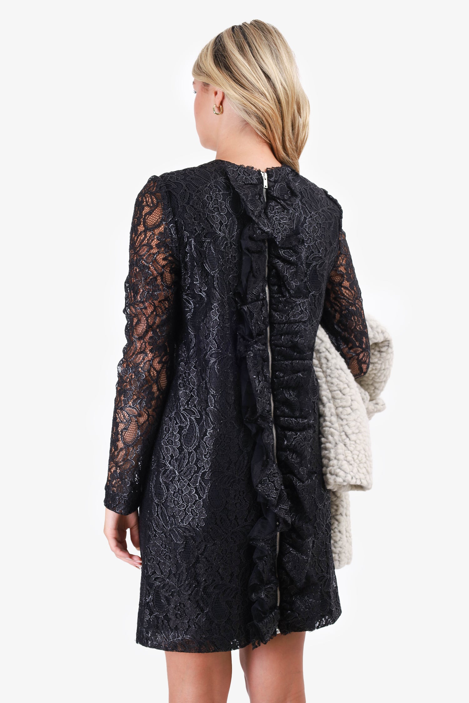 msgm dress lace M.S.G.M. Lace and boucle tweed dress