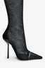 Saint Laurent Black Mesh 'Oxalis' Knee High Boots Size 37