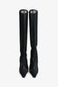 Saint Laurent Black Mesh 'Oxalis' Knee High Boots Size 37