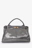 Fendi Silver Metallic Medium Peekaboo Top Handle