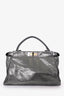 Fendi Silver Metallic Medium Peekaboo Top Handle