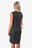 Pre-Loved Chanel™ Black/White Wool/Cashmere Knit Sleeveless Midi Dress Est. Size Large