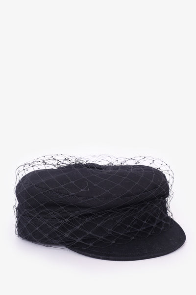 Christian Dior Black Newsboy Hat with Black Veil – Mine & Yours