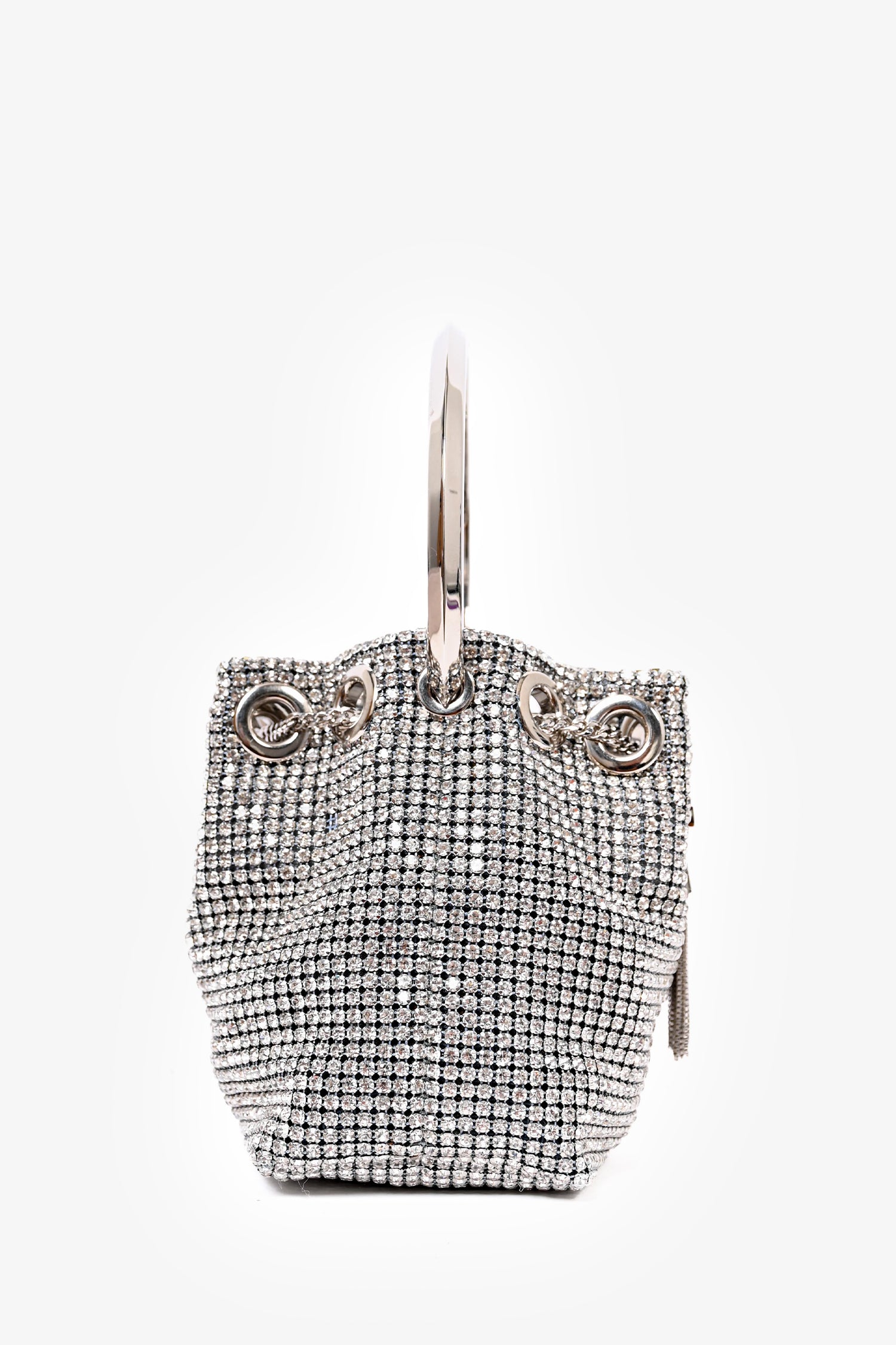 Jimmy Choo Crystal Micro Bon Bon Top Handle Clutch with Strap