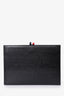 Thom Browne Black Leather Flat Portfolio/Clutch Bag