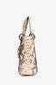 Christian Dior 2009 Grey Python Mini Lady Dior Top Handle With Strap (As Is)