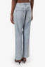Jonathan Simkhai Blue Pearl/Crystal Embellished Distressed Jeans Size 27