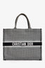 Christian Dior 2020 Black/White Houndstooth Patterned Large Book Tote