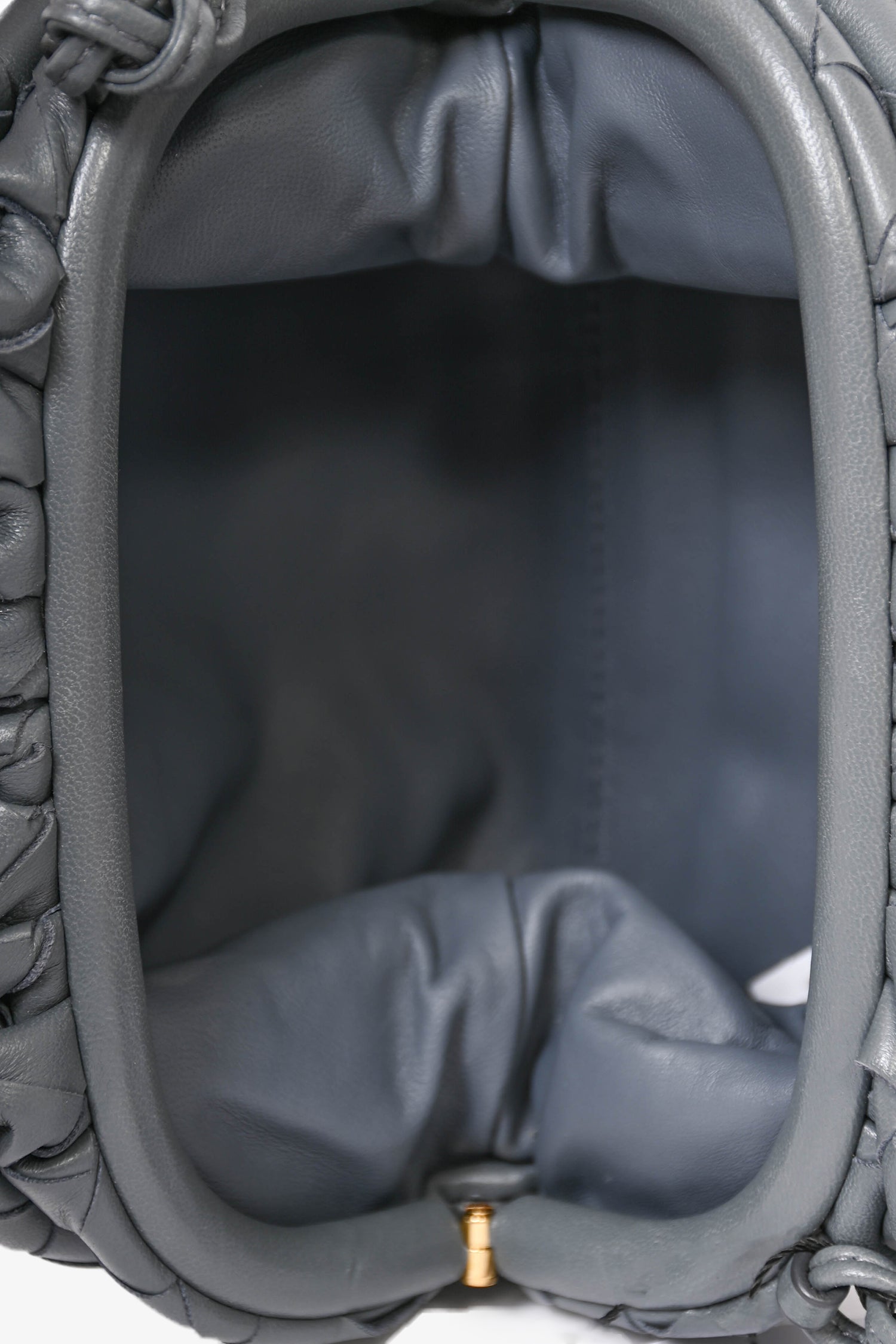 Bottega Veneta Grey Leather 'The Mini' Pouch Bag – Mine & Yours