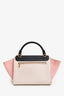 Celine Tricolor Leather Small Trapeze Bag with Strap