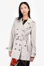 Burberry Brit Beige Short Double Breasted Trench Coat Size 10