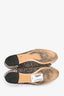 Salvatore Ferragamo Black/White Leather Coated Canvas Bow Flats Size 7
