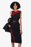 Stella McCartney Black/Red Colour Block Midi Dress Size 40